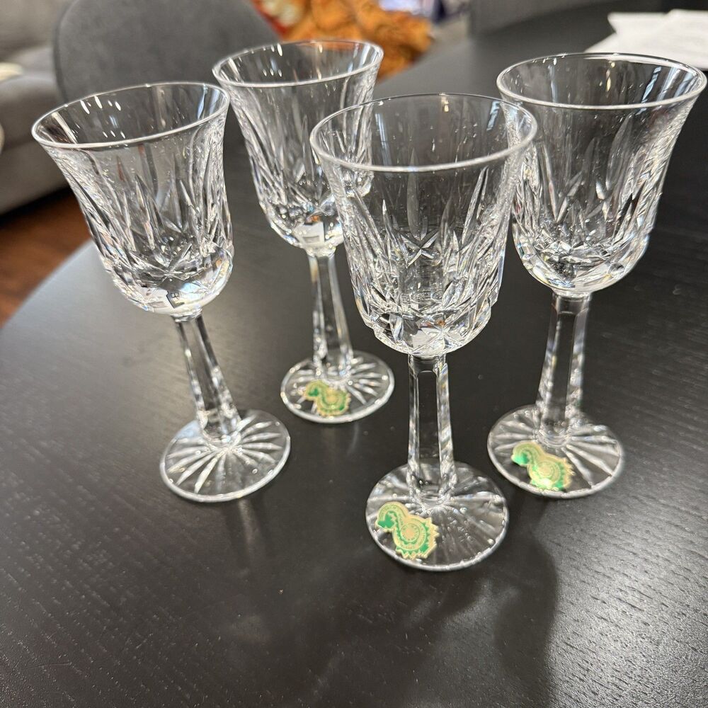 SET OF 4 WATERFORD CRYSTAL LISMORE SMALL LIQUEUR COCKTAIL CORDIAL GLASSES 3 NWT